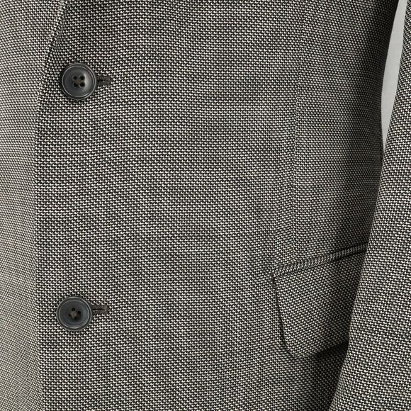 Calvin Klein Sport Coat Mens 42L Wool Black White Micro Check Jacket Career - Picture 11 of 15